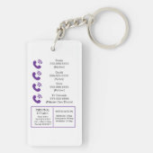 Fibromyalgie Medisch Alert ICE onzichtbare ziekte Sleutelhanger (achterkant)