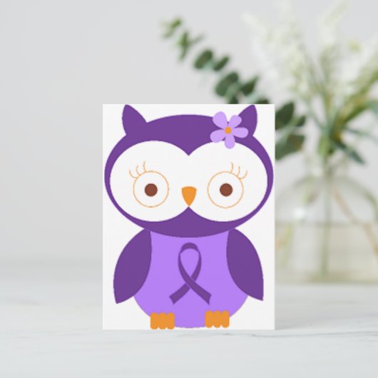 Fibromyalgie Owl Briefkaart (Staand voorkant)