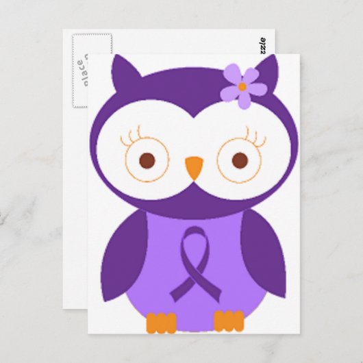 Fibromyalgie Owl Briefkaart (Voorkant / Achterkant)