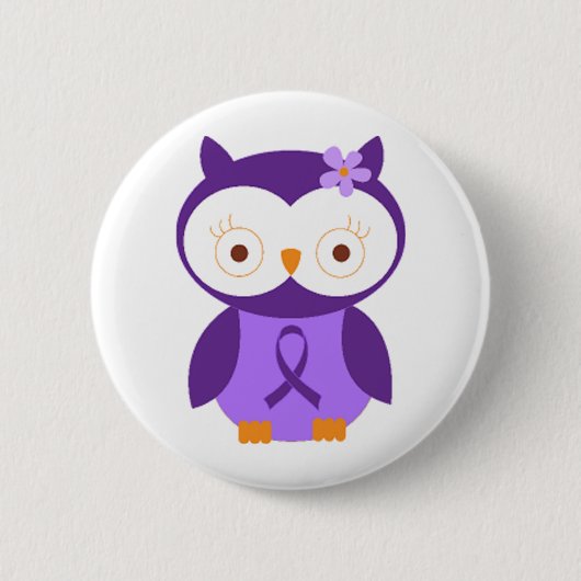 Fibromyalgie Owl Ronde Button 5,7 Cm (Voorkant)