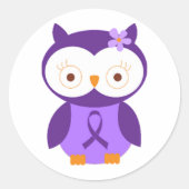 Fibromyalgie Owl Ronde Sticker (Voorkant)