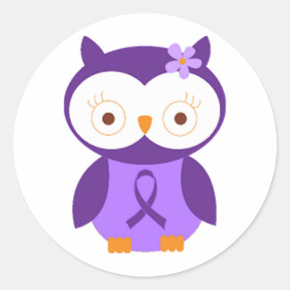 Fibromyalgie Owl Ronde Sticker