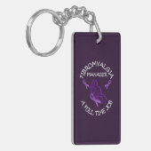 Fibromyalgie Paarse bewustwording Boterfly Ribbere Sleutelhanger (Voorkant Links)