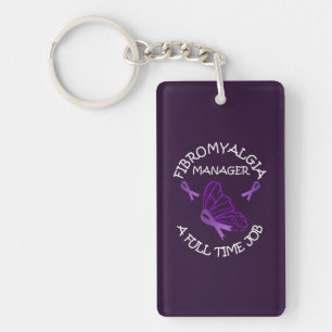 Fibromyalgie Paarse bewustwording Boterfly Ribbere Sleutelhanger