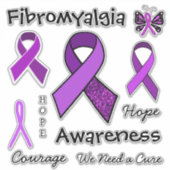 Fibromyalgie Paarse bewustzijnslinten Sticker (Voorkant)