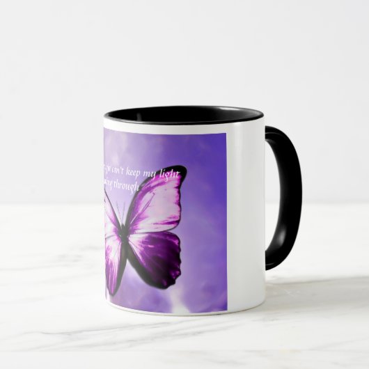 Fibromyalgie Paarse Butterfly Inspirerend Mok (Voorkant rechts)