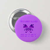 Fibromyalgie Paarse Camouflage Butterfly Button (Voorkant /achterkant)