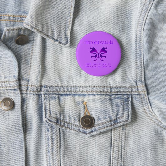 Fibromyalgie Paarse Camouflage Butterfly Button (In situ)