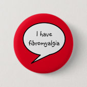 fibromyalgie, rood bewustzijn ronde button 5,7 cm (Voorkant)