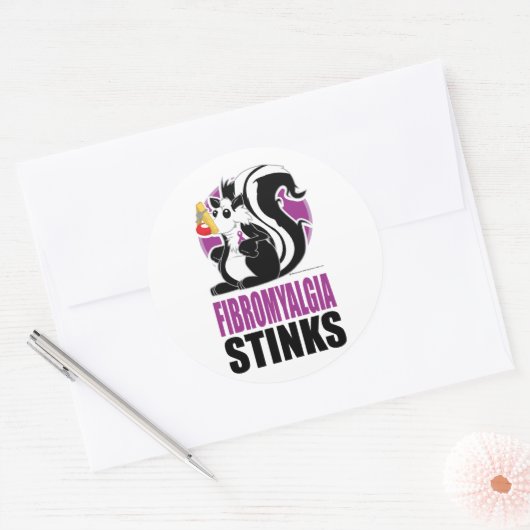Fibromyalgie stinkt ronde sticker (Envelop)