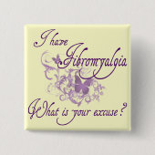 Fibromyalgie Vierkante Button 5,1 Cm (Voorkant)