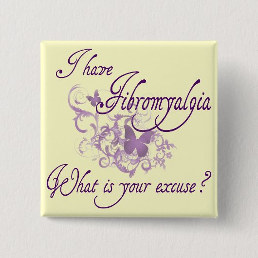Fibromyalgie Vierkante Button 5,1 Cm (Voorkant)