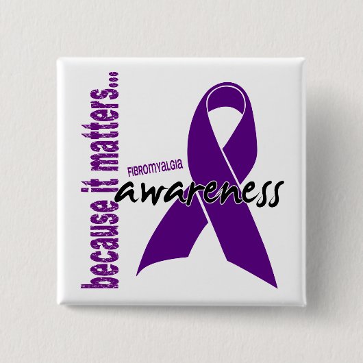 Fibromyalgie Vierkante Button 5,1 Cm (Voorkant)