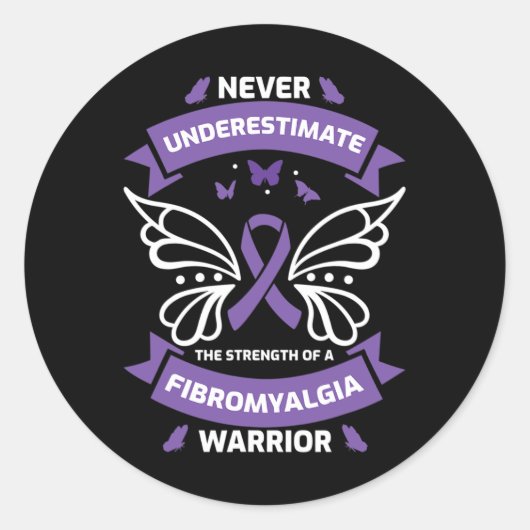 Fibromyalgie Warrior Awareness Ronde Sticker (Voorkant)