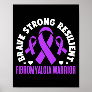 Fibromyalgie Warrior Brave Sterke Veerkrachtige Fi Poster