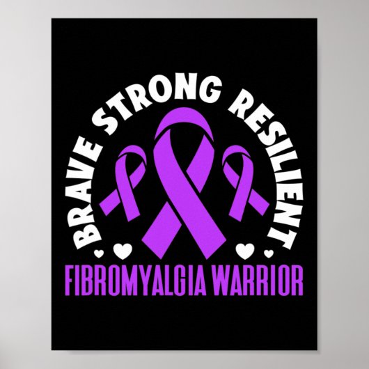 Fibromyalgie Warrior Brave Sterke Veerkrachtige Fi Poster (Voorkant)