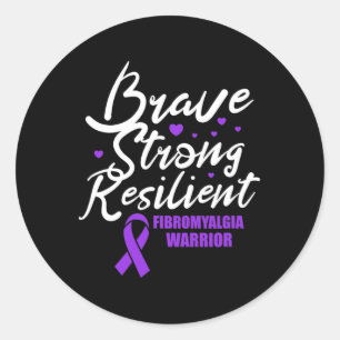 Fibromyalgie Warrior Brave Sterke Veerkrachtige Fi Ronde Sticker