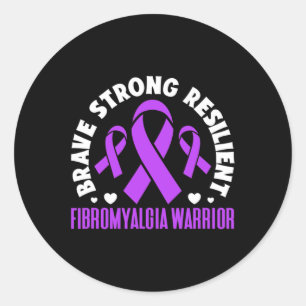 Fibromyalgie Warrior Brave Sterke Veerkrachtige Fi Ronde Sticker