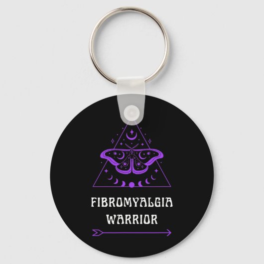 Fibromyalgie Warrior Chronische ziekte Bewustzijn Sleutelhanger (Voorkant)
