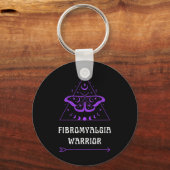 Fibromyalgie Warrior Chronische ziekte Bewustzijn Sleutelhanger (Voorkant)