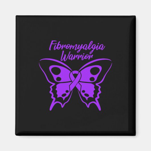 Fibromyalgie Warrior Fibro Awareness Paarse Butter Magneet (Voorkant)