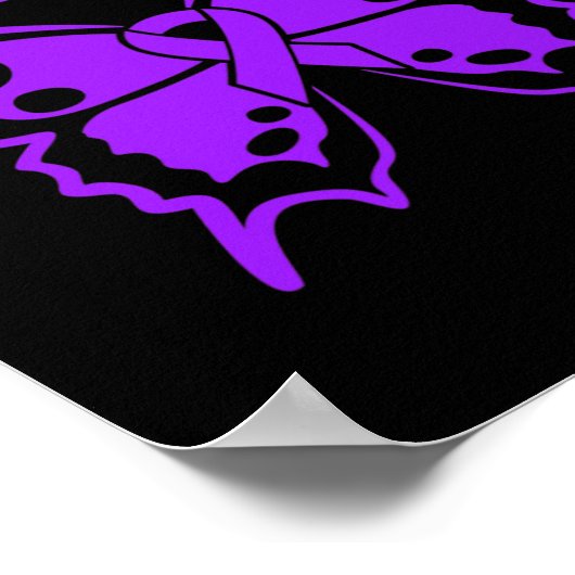 Fibromyalgie Warrior Fibro Awareness Paarse Butter Poster (Hoek)