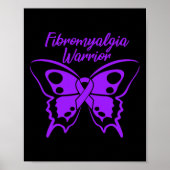 Fibromyalgie Warrior Fibro Awareness Paarse Butter Poster (Voorkant)