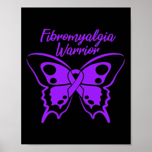 Fibromyalgie Warrior Fibro Awareness Paarse Butter Poster (Voorkant)