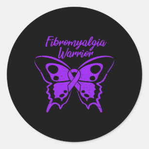 Fibromyalgie Warrior Fibro Awareness Paarse Butter Ronde Sticker