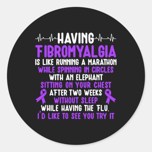 Fibromyalgie Warrior Fibromyalgie Awareness Maand Ronde Sticker (Voorkant)