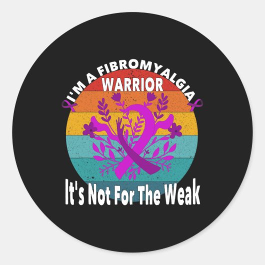 Fibromyalgie Warrior Quote Ronde Sticker (Voorkant)