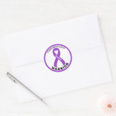 Fibromyalgie Warrior Ribbon White Round Sticker (Envelop)