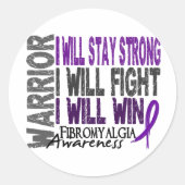 Fibromyalgie Warrior Ronde Sticker (Voorkant)