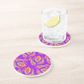 fichezazzle Neon Paisley Zandsteen Onderzetter