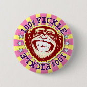 Fickle 100% Funny Monkey Badge Ronde Button 5,7 Cm (Voorkant)