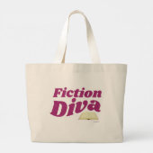 Fictie Diva Sassy Auteur ontwerpslogan Grote Tote Bag (Achterkant)