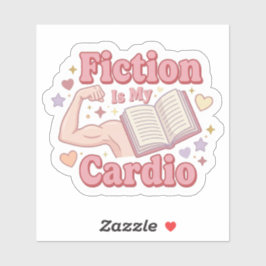 Fictie is mijn cardio - boekenwurm leest sticker