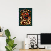 Fictie is mijn favoriete realiteit | Boekendoder Poster (Thuiskantoor)