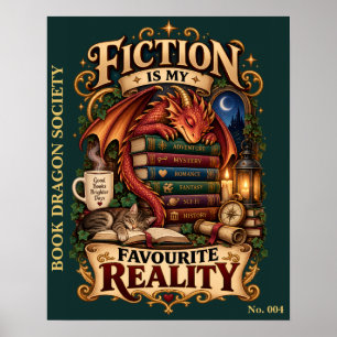 Fictie is mijn favoriete realiteit   Boekendoder Poster