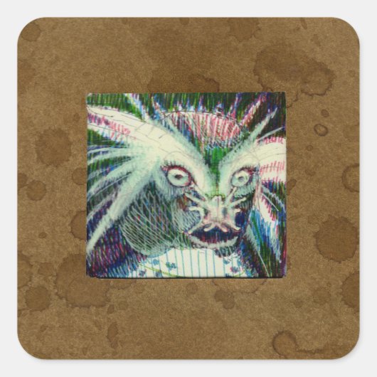 fictieve dierlijke hybride vierkante sticker (Voorkant)