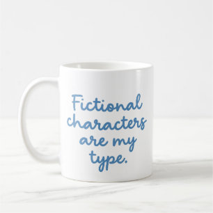 Fictieve personages zijn mijn type grappig boek li koffiemok