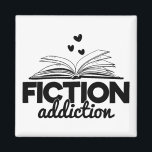 Fiction Addiction Bookworm Reading Quote Book Magneet<br><div class="desc">Een coole fridge magneet voor boekwormen met een boek en een tekst gezegde: "Fiction verslation".</div>