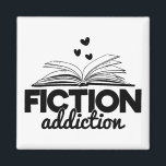 Fiction Addiction Bookworm Reading Quote Book Magneet<br><div class="desc">Een coole fridge magneet voor boekwormen met een boek en een tekst gezegde: "Fiction verslation".</div>