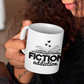Fiction Addiction Bookworm Reading Quote Gezegde Koffiemok