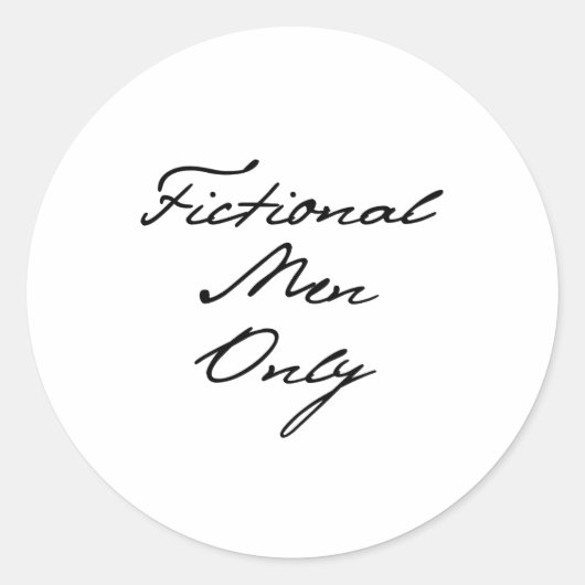 Fictional Men Only Sticker, Journal, Journal Book Ronde Sticker (Voorkant)