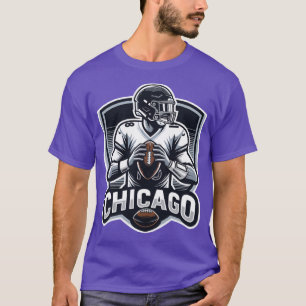 Fictionele Chicago Quarterback #18 Schild Logo T-shirt