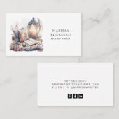 Fictionschrijver Waterverf leeshoek bedrijf Visitekaartje (Voorkant / Achterkant)