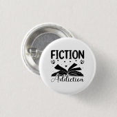 Fictionverslaving knop ronde button 3,2 cm (Voorkant /achterkant)