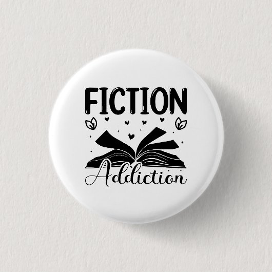 Fictionverslaving knop ronde button 3,2 cm (Voorkant)
