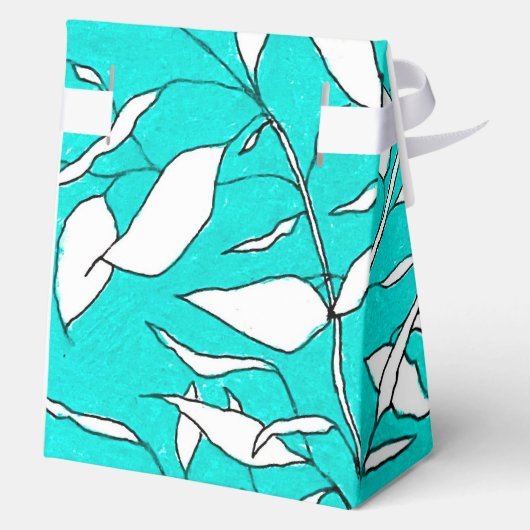 Ficus Tree Plant Line Drawing Blue Background Bedankdoosjes (Achterkant)